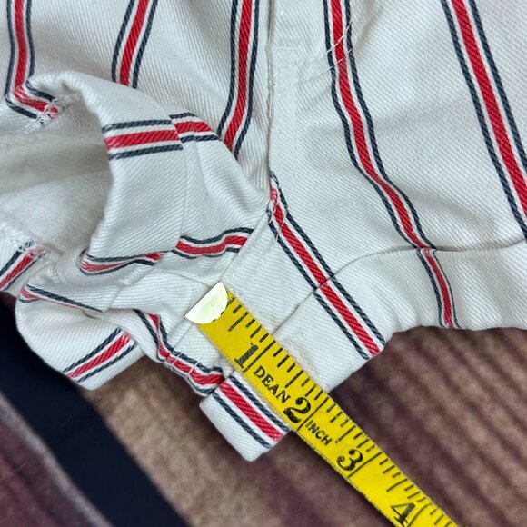 PacSun White Denim Red Striped Mom Shorts - Picture 3 of 5